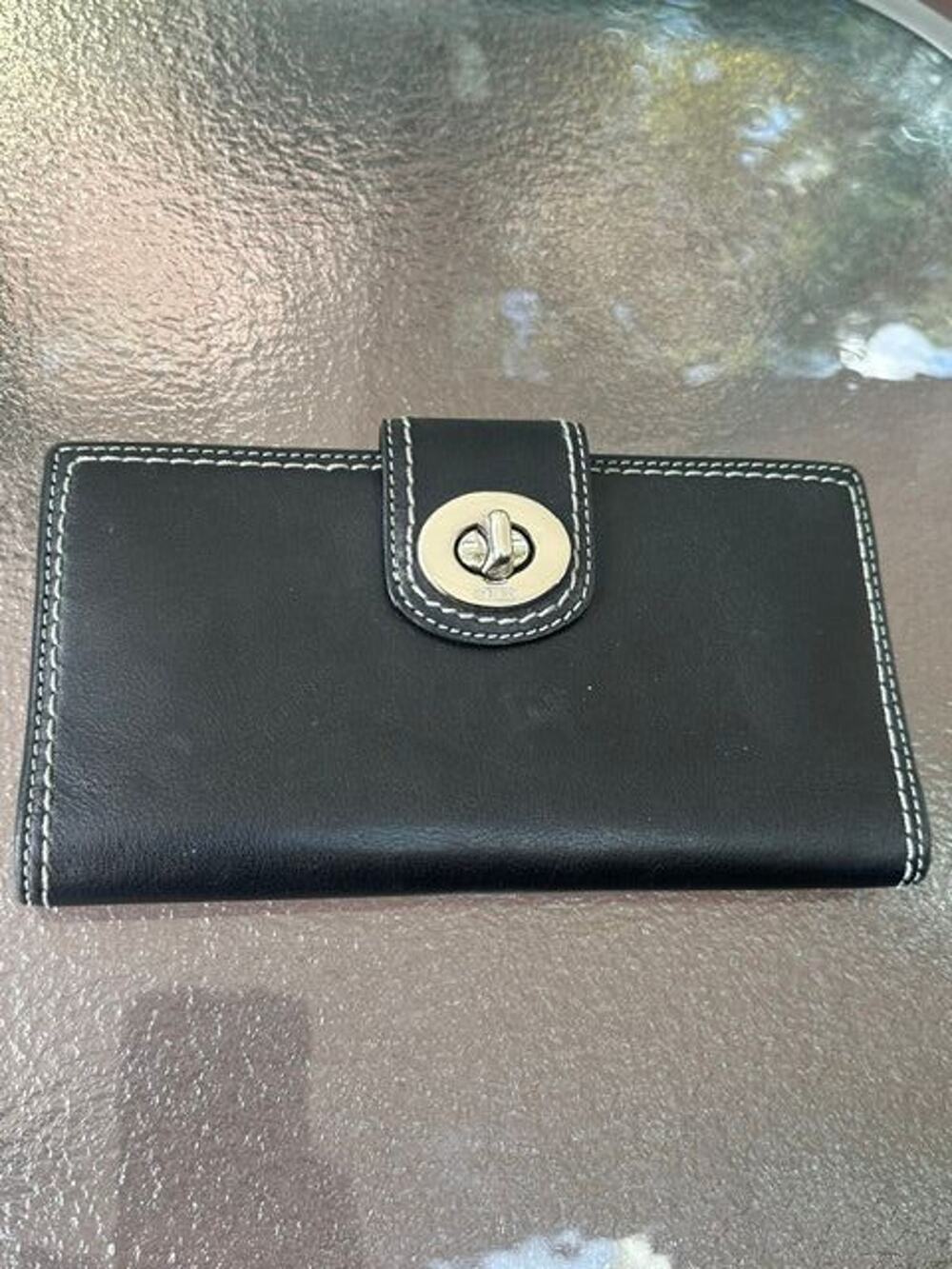 Coach Hampton Black Turnlock Wallet Vintage Y2K EUC